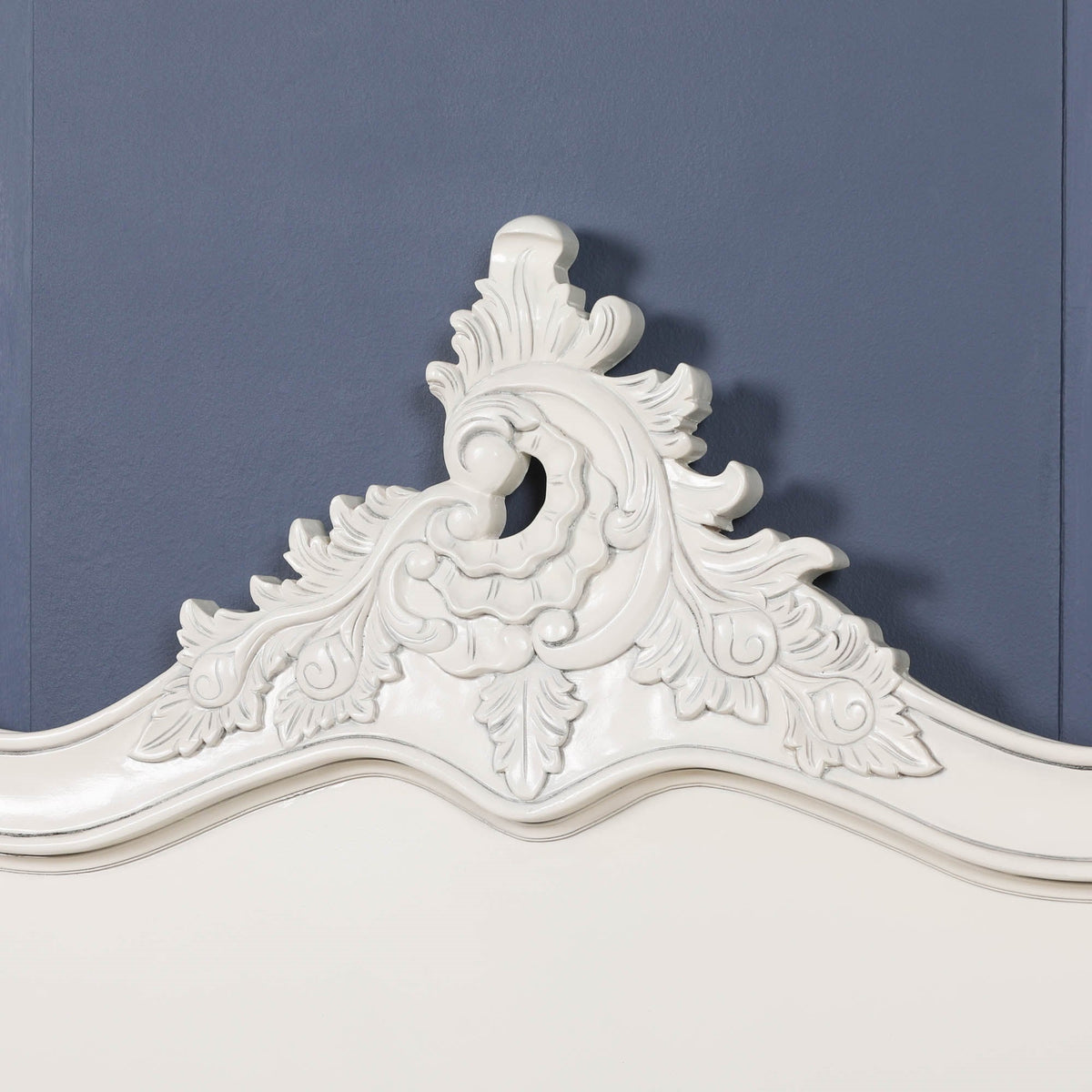 French Chateau White Carved Mahogany Double Bed Frame 4ft6 Beds & Bed Frames CasaFenix