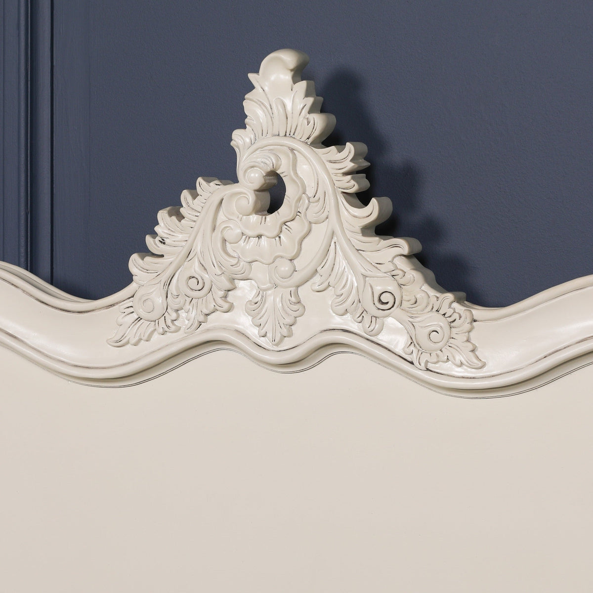 French Chateau White Carved Mahogany Single Bed Frame with Tall Headboard 3ft Beds & Bed Frames CasaFenix