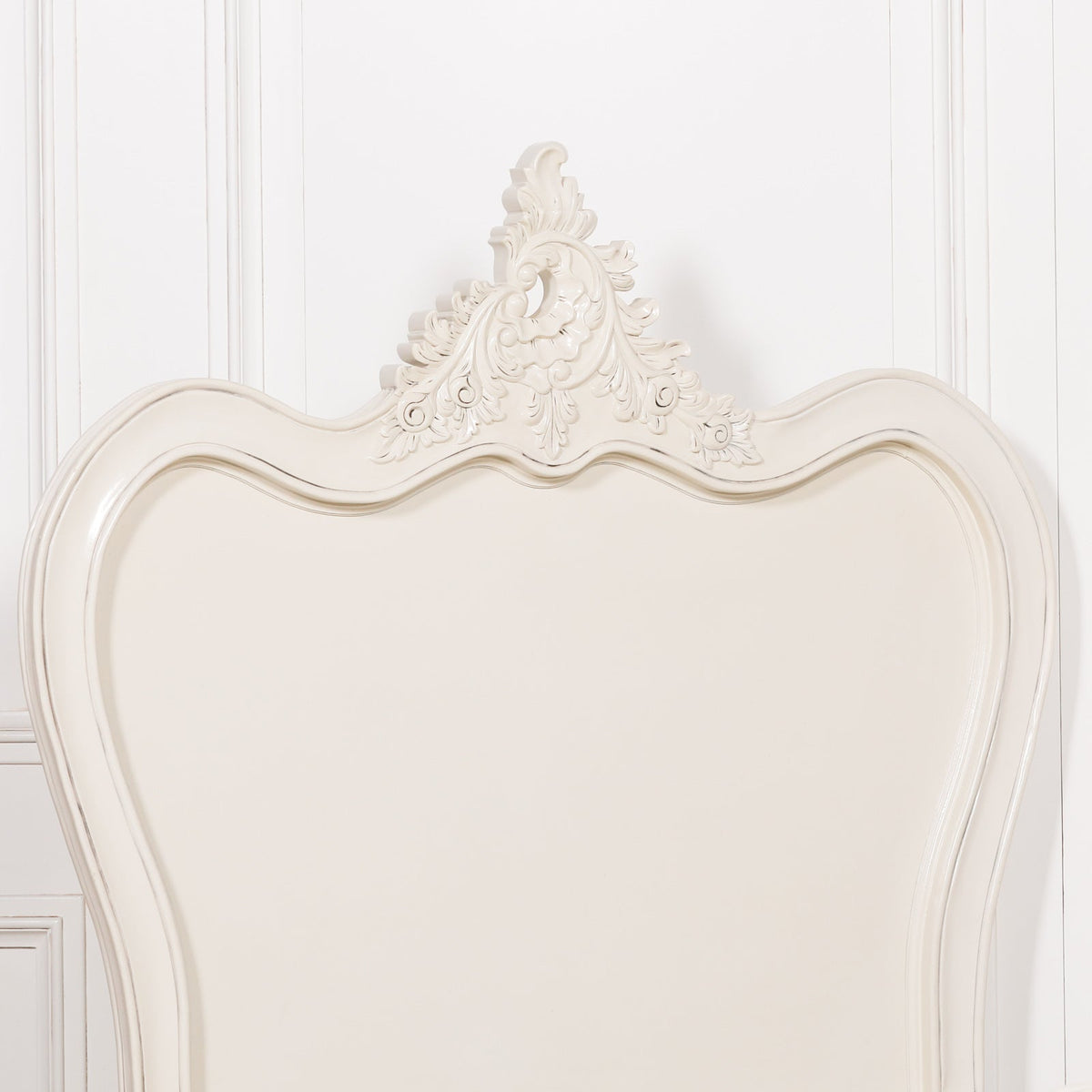 French Chateau White Carved Mahogany Single Bed Frame with Tall Headboard 3ft Beds & Bed Frames CasaFenix