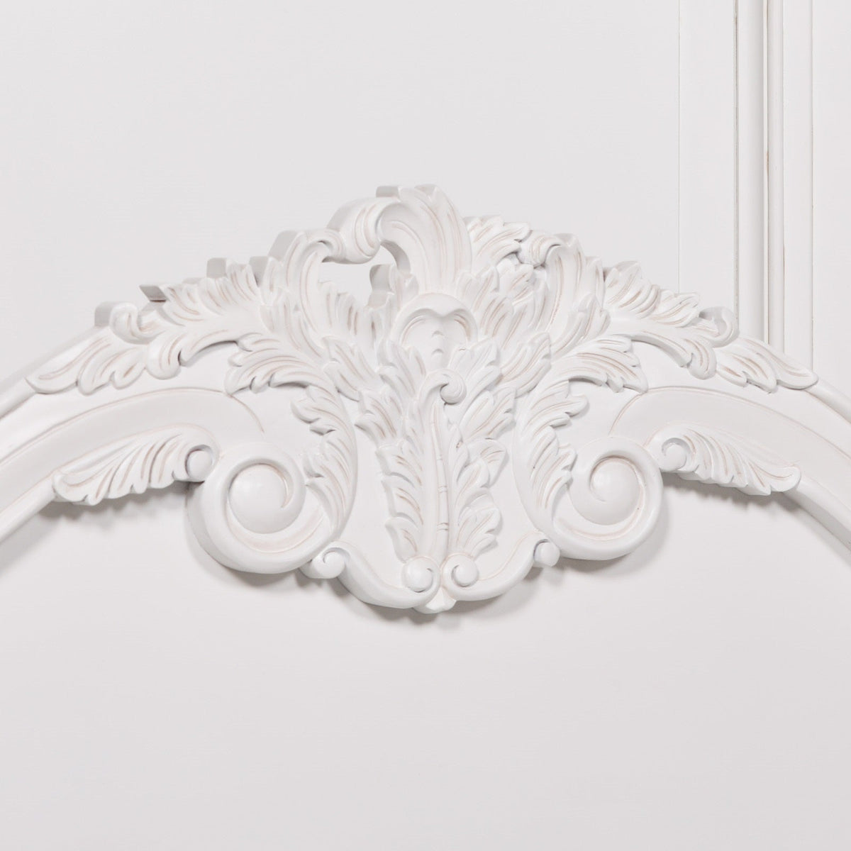 French Rococo White Hand-Carved Rose and Cherub King Size Bed Frame 5ft Beds & Bed Frames CasaFenix