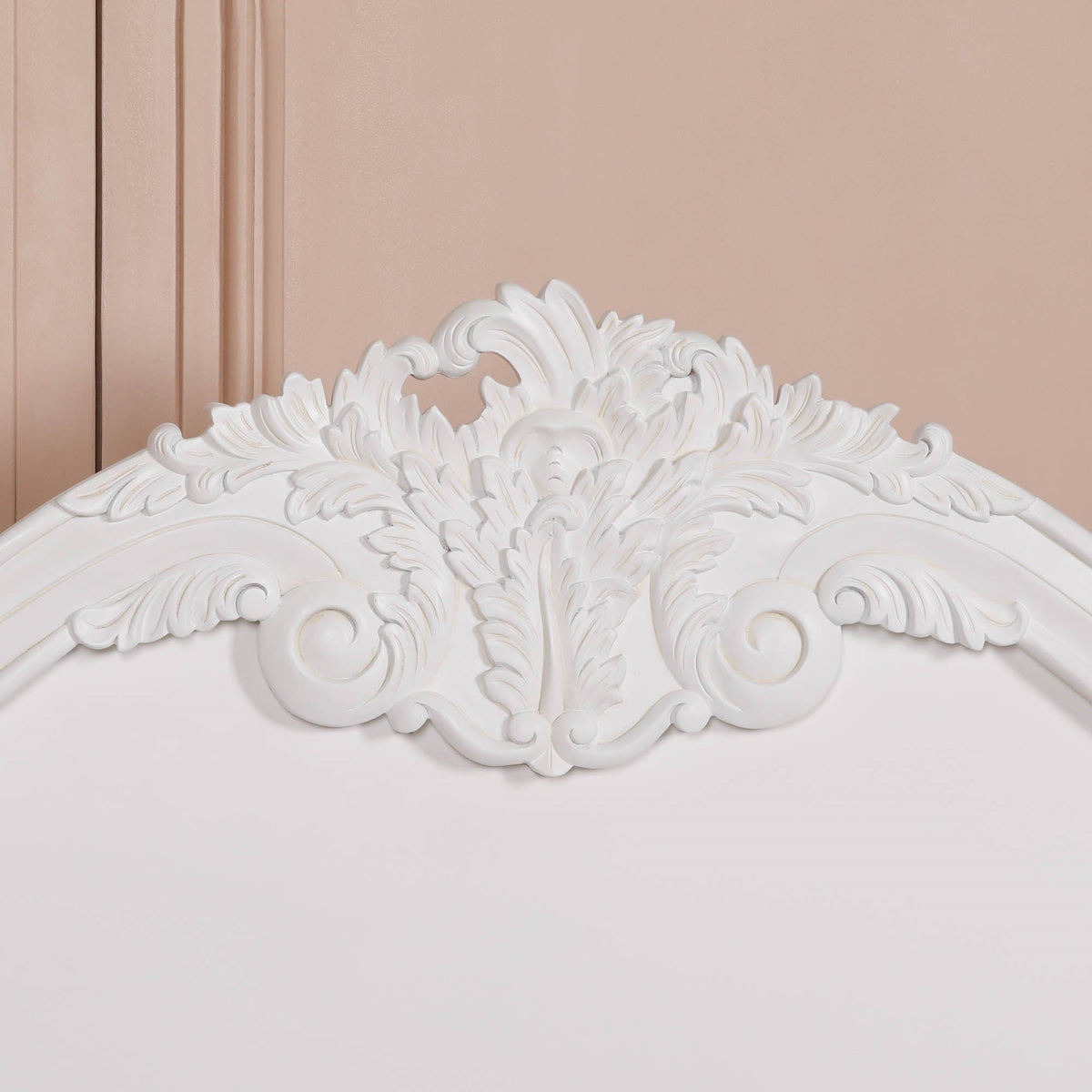 French Rococo White Hand-Carved Rose and Cherub King Size Bed Frame 5ft Beds & Bed Frames CasaFenix