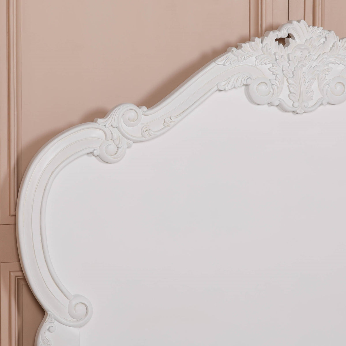 French Rococo White Hand-Carved Rose and Cherub King Size Bed Frame 5ft Beds & Bed Frames CasaFenix