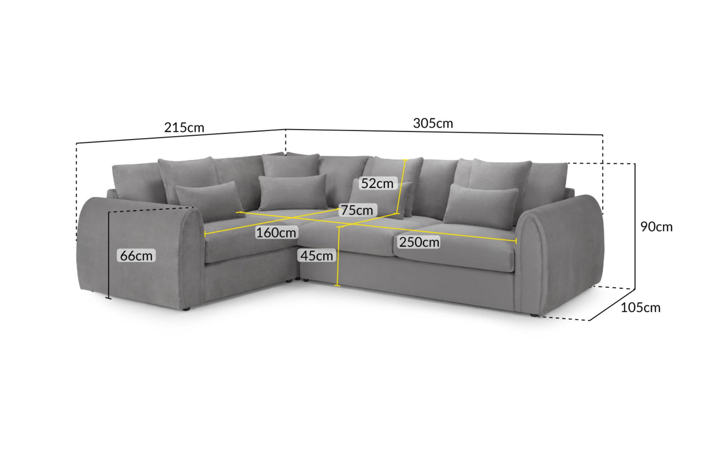 Mirabel Fabric Corner Sofa in Beige or Grey 200 x 171cm overall Size (Copy) Sofa CasaFenix