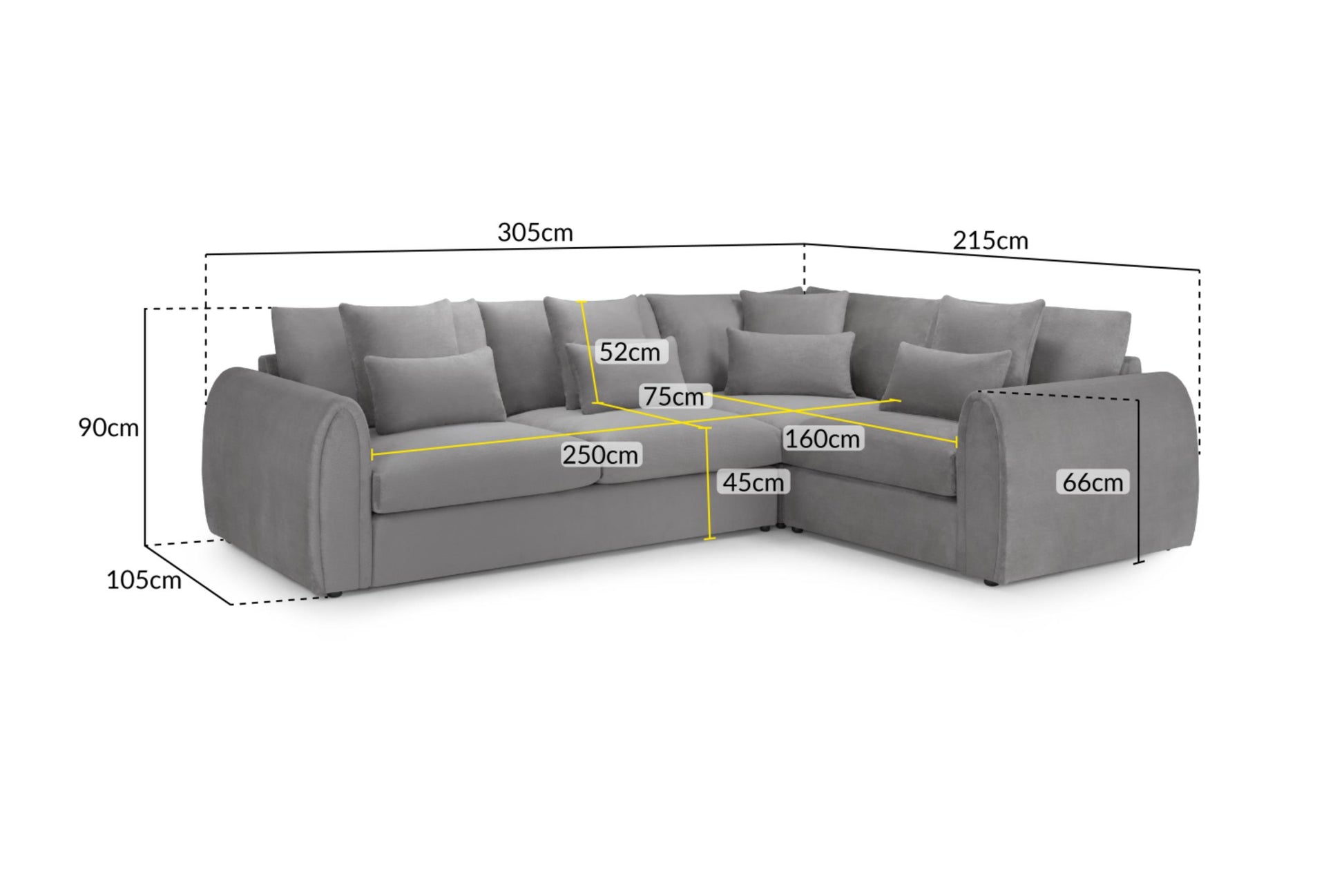 Mirabel Fabric Corner Sofa in Beige or Grey 200 x 171cm overall Size (Copy) Sofa CasaFenix