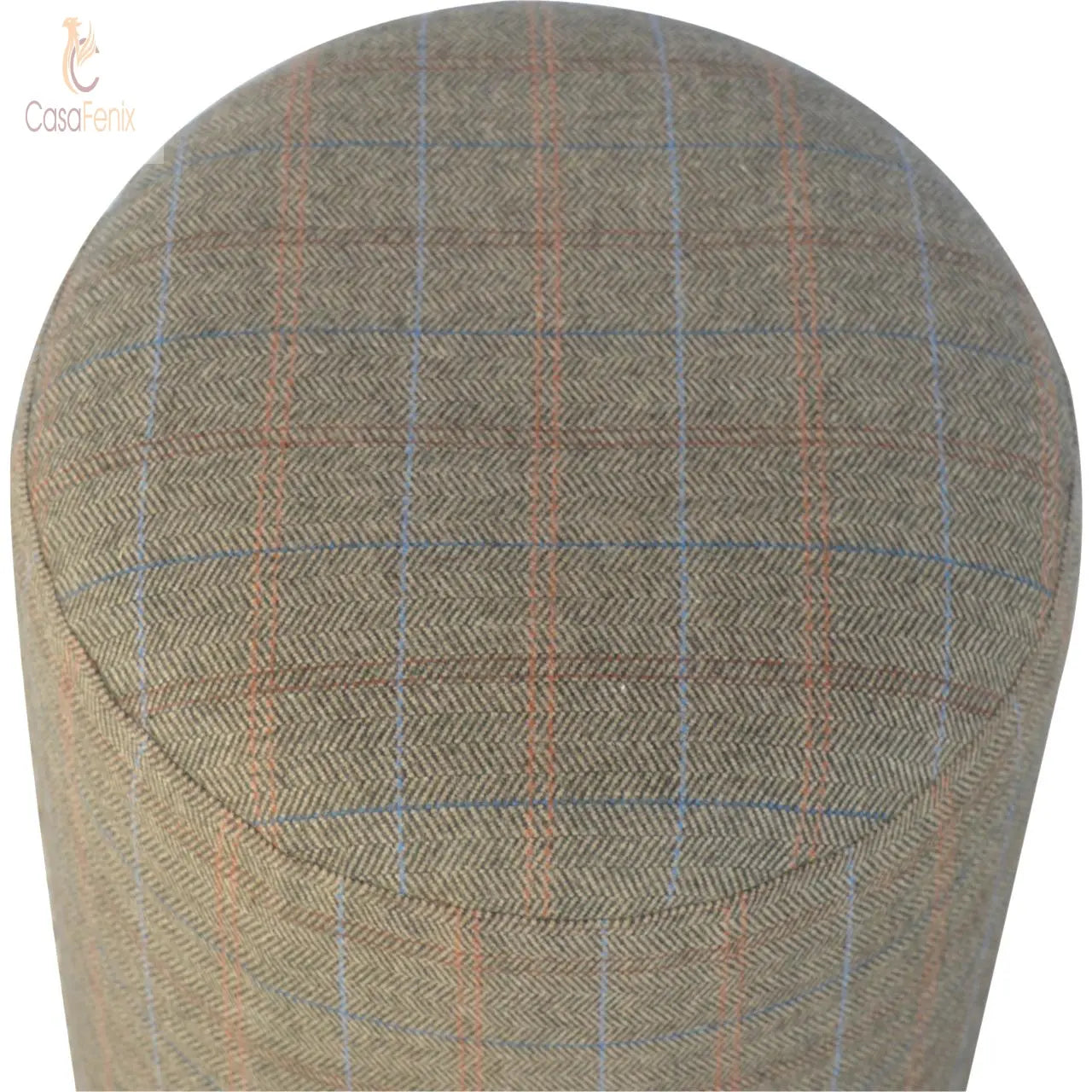 Multi Tweed Round Footstool - CasaFenix