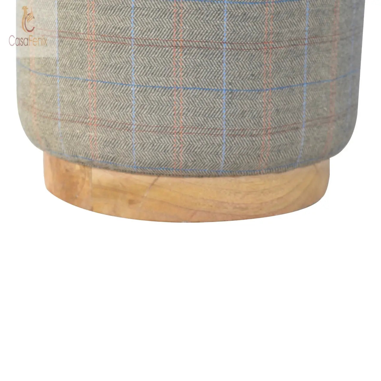Multi Tweed Round Footstool - CasaFenix