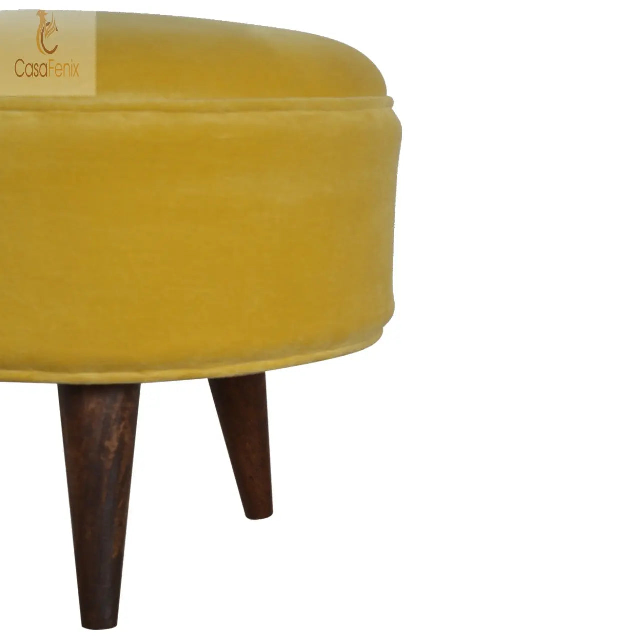 Mustard Velvet Nordic Style Footstool stools CasaFenix