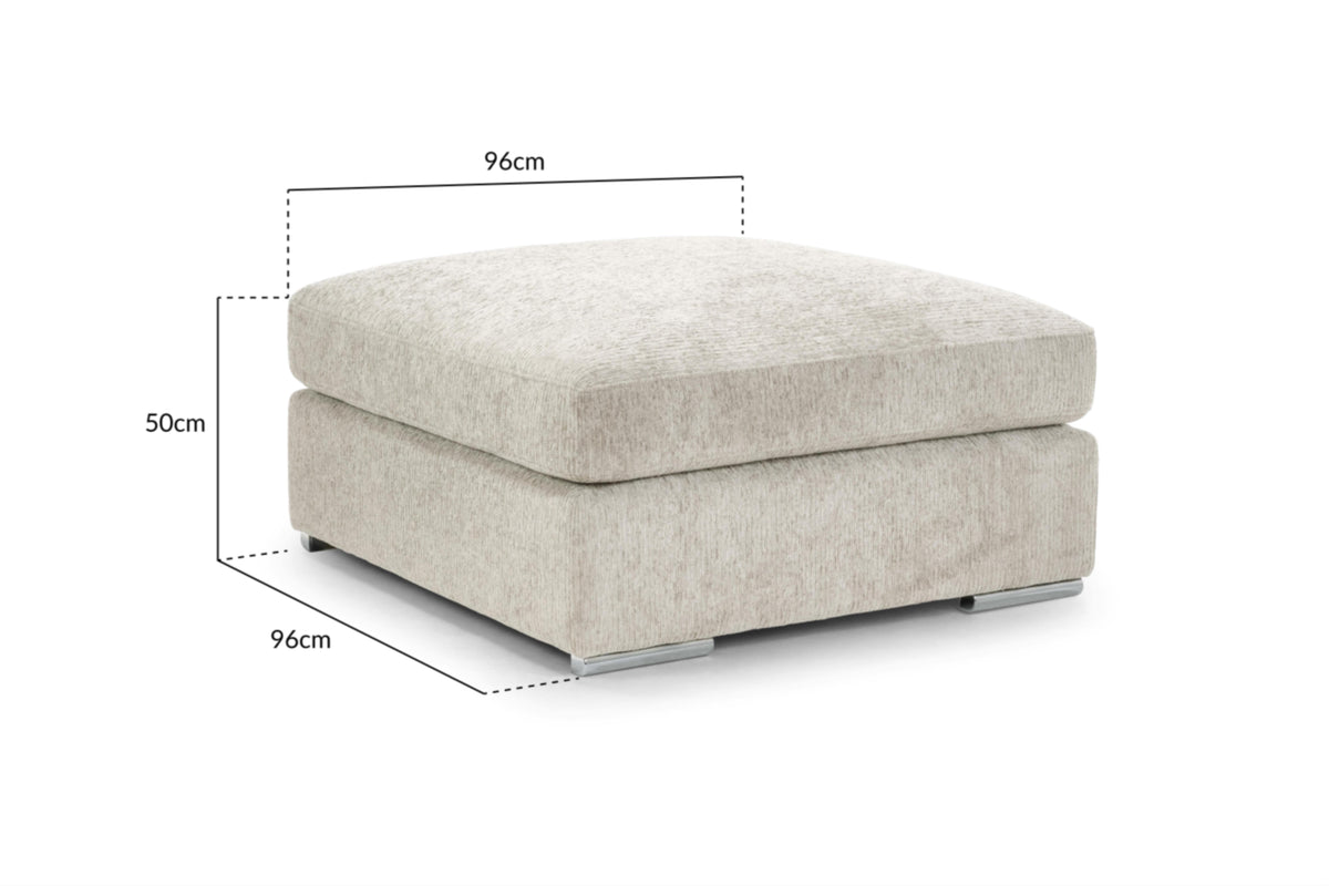 Naples Soft Chenille Upholstery Sofa in Beige, Grey or Mocha 1, 2, 3 Seat, 4 Seat Corner Settee Footstool Sofa CasaFenix