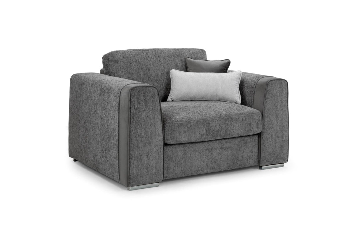 Naples Soft Chenille Upholstery Sofa in Beige, Grey or Mocha 1, 2, 3 Seat, 4 Seat Corner Settee Footstool Sofa CasaFenix
