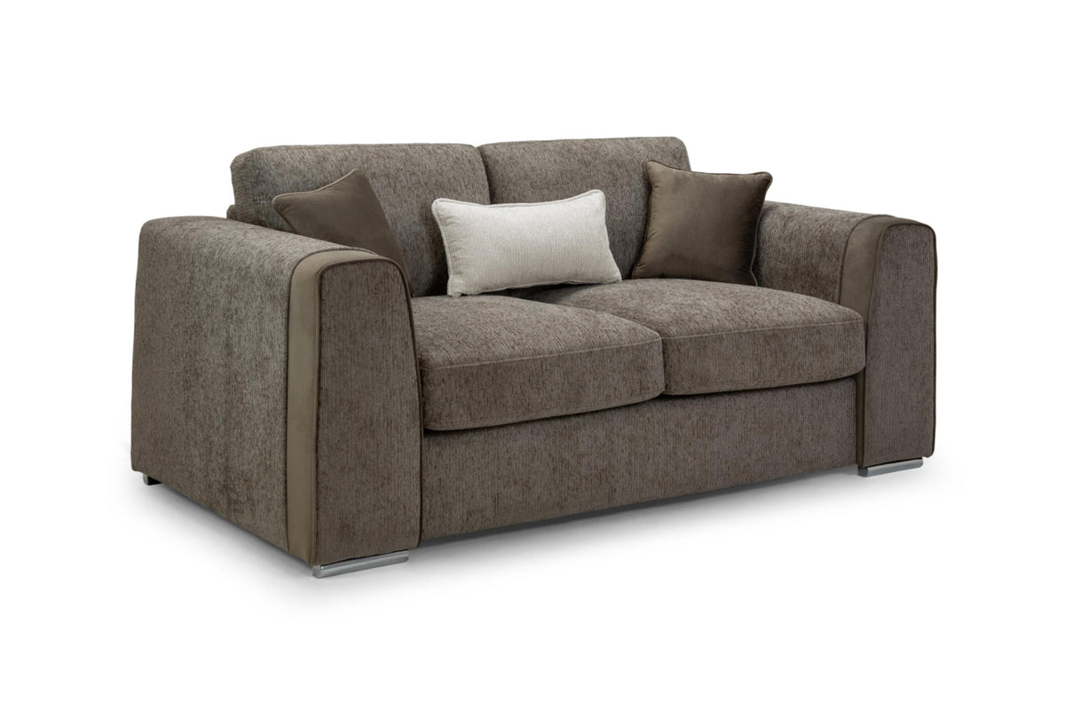 Naples Soft Chenille Upholstery Sofa in Beige, Grey or Mocha 1, 2, 3 Seat, 4 Seat Corner Settee Footstool Sofa CasaFenix