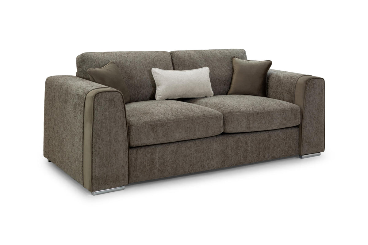 Naples Soft Chenille Upholstery Sofa in Beige, Grey or Mocha 1, 2, 3 Seat, 4 Seat Corner Settee Footstool Sofa CasaFenix