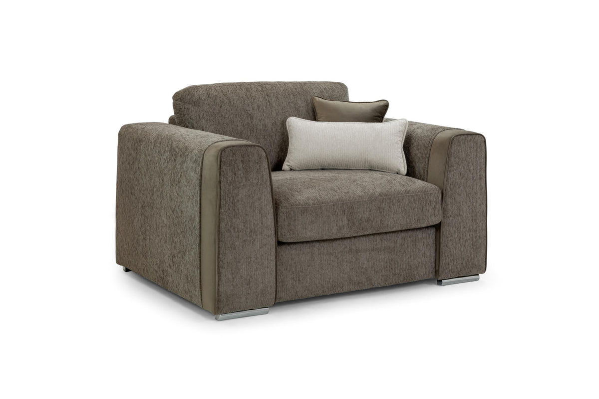 Naples Soft Chenille Upholstery Sofa in Beige, Grey or Mocha 1, 2, 3 Seat, 4 Seat Corner Settee Footstool Sofa CasaFenix