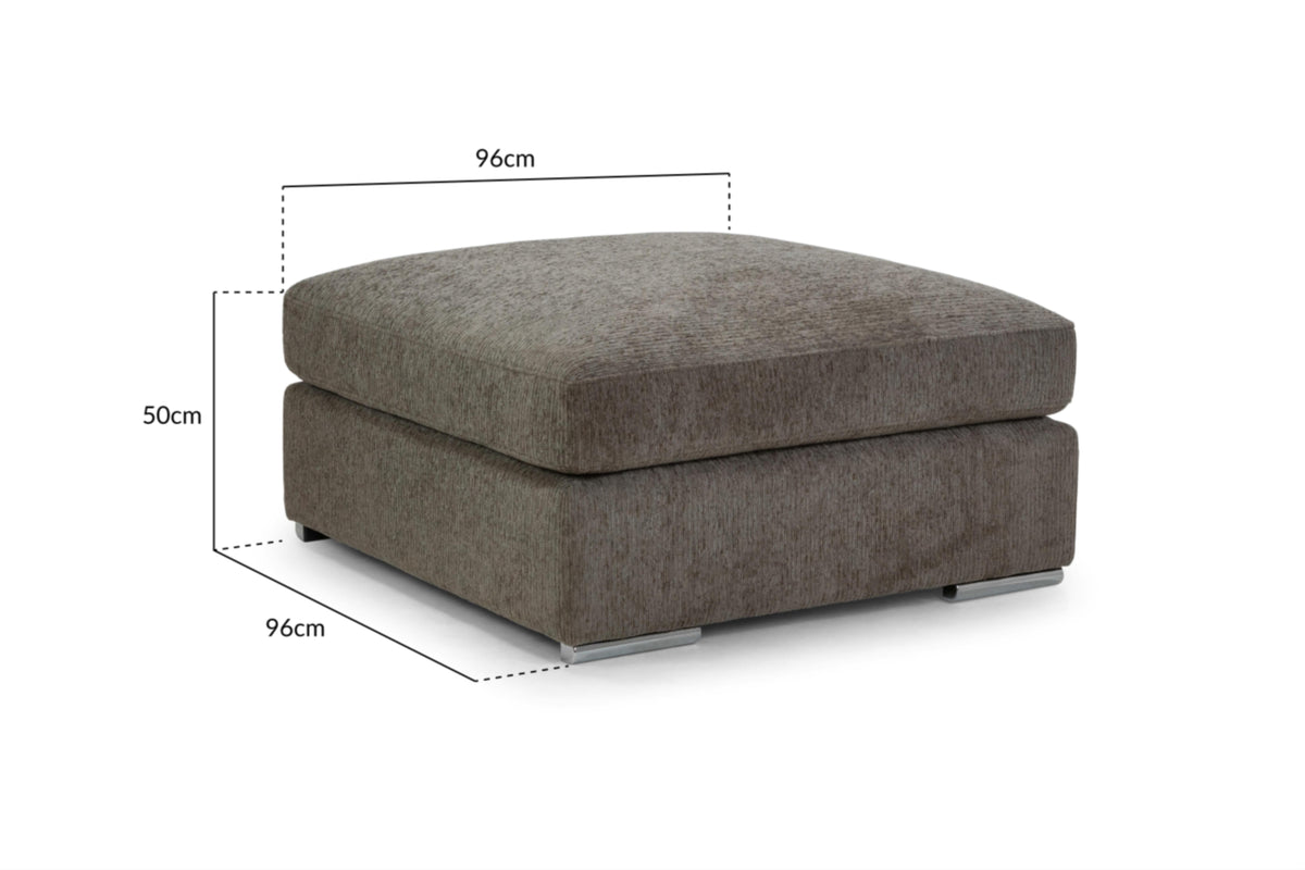 Naples Soft Chenille Upholstery Sofa in Beige, Grey or Mocha 1, 2, 3 Seat, 4 Seat Corner Settee Footstool Sofa CasaFenix
