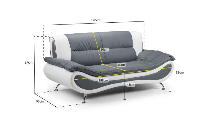 Napoli Sofa in Grey available in 2, 3 Seat and Footstool (Copy) Sofa CasaFenix