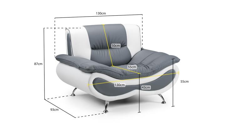 Napoli Sofa in Grey available in 2, 3 Seat and Footstool (Copy) Sofa CasaFenix