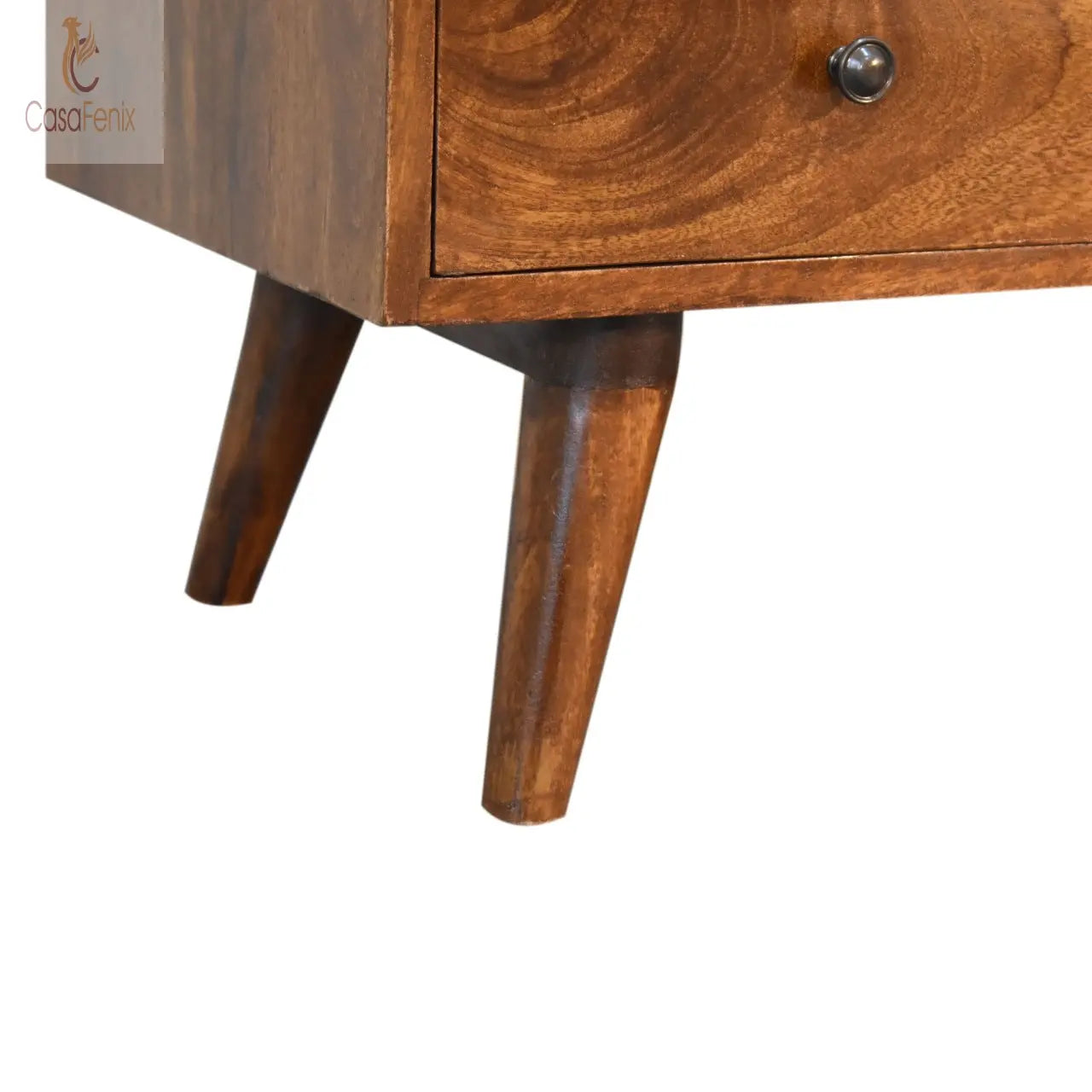 Nordic Chestnut Entertainment Unit Wide TV Stand 4  Drawers Solid Mango Wood - CasaFenix