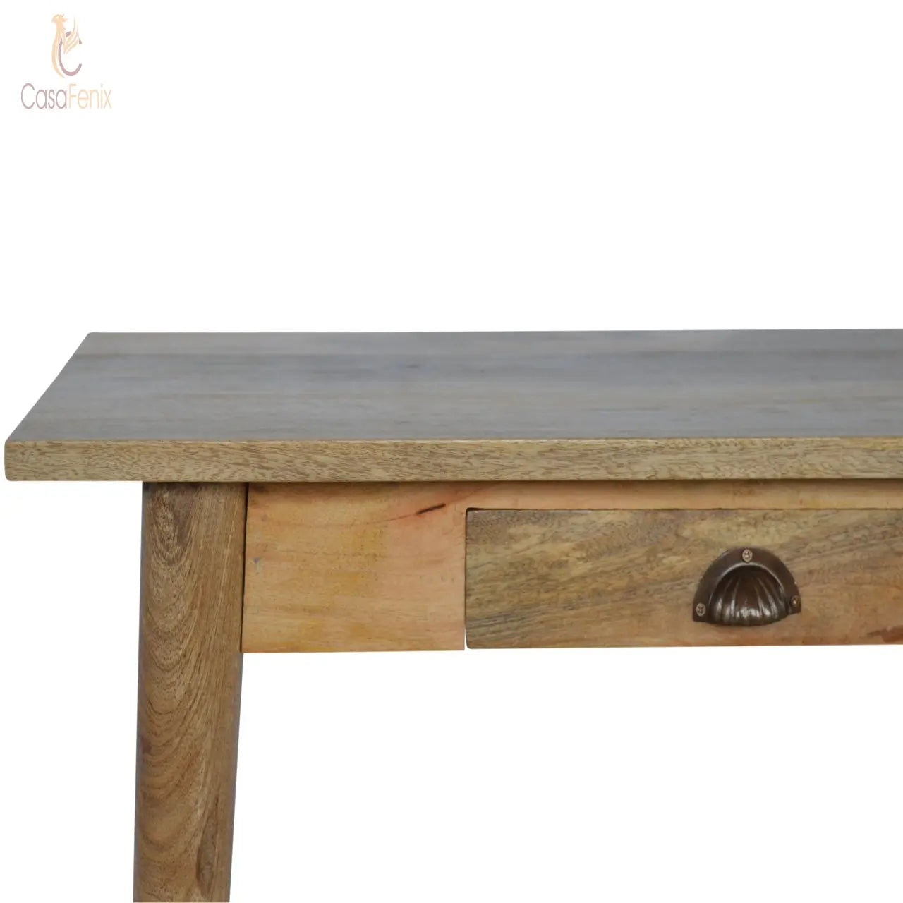Nordic Style Writing Desk with 2 Small Drawers Solid Mango Wood - CasaFenix