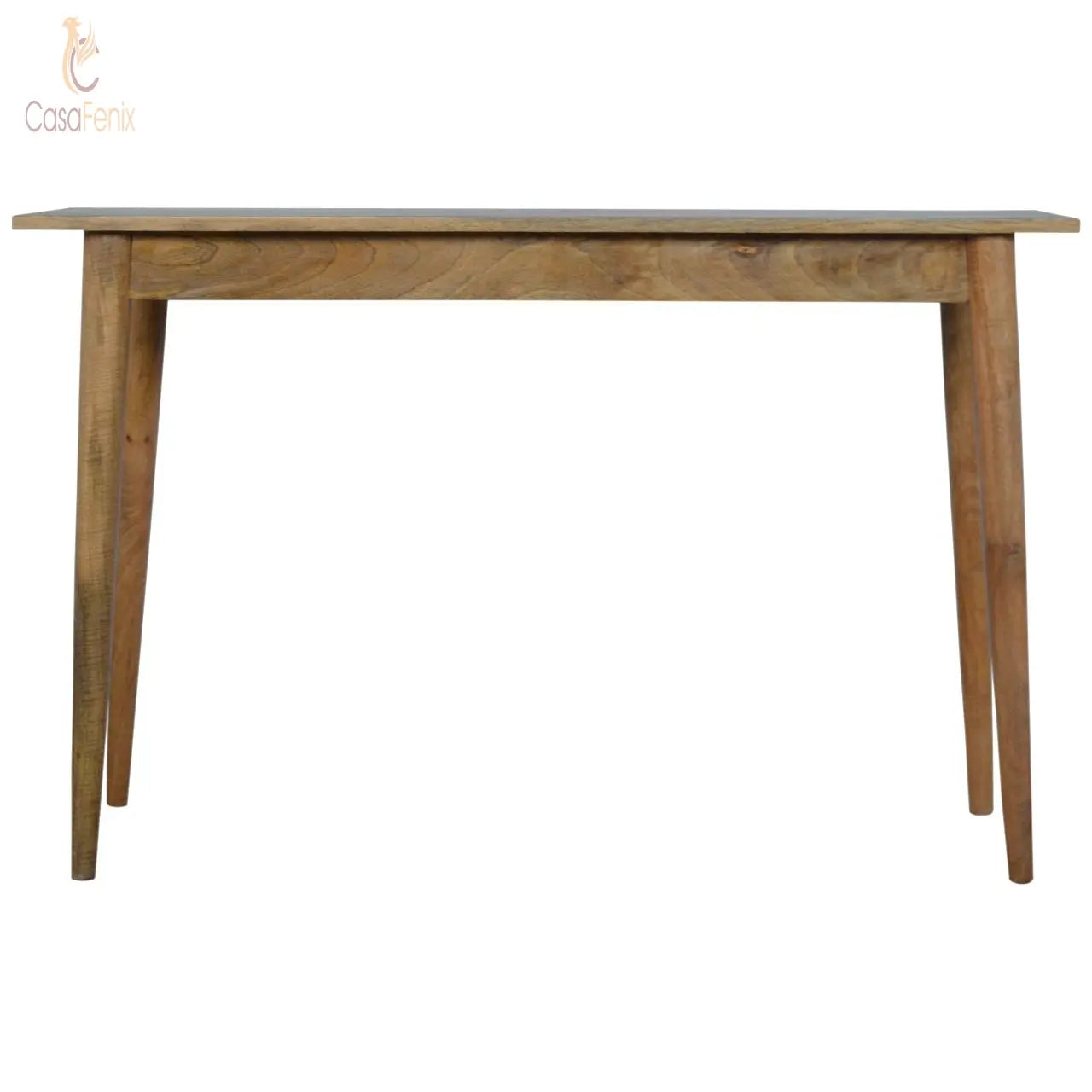 Nordic Style Writing Desk with 2 Small Drawers Solid Mango Wood - CasaFenix