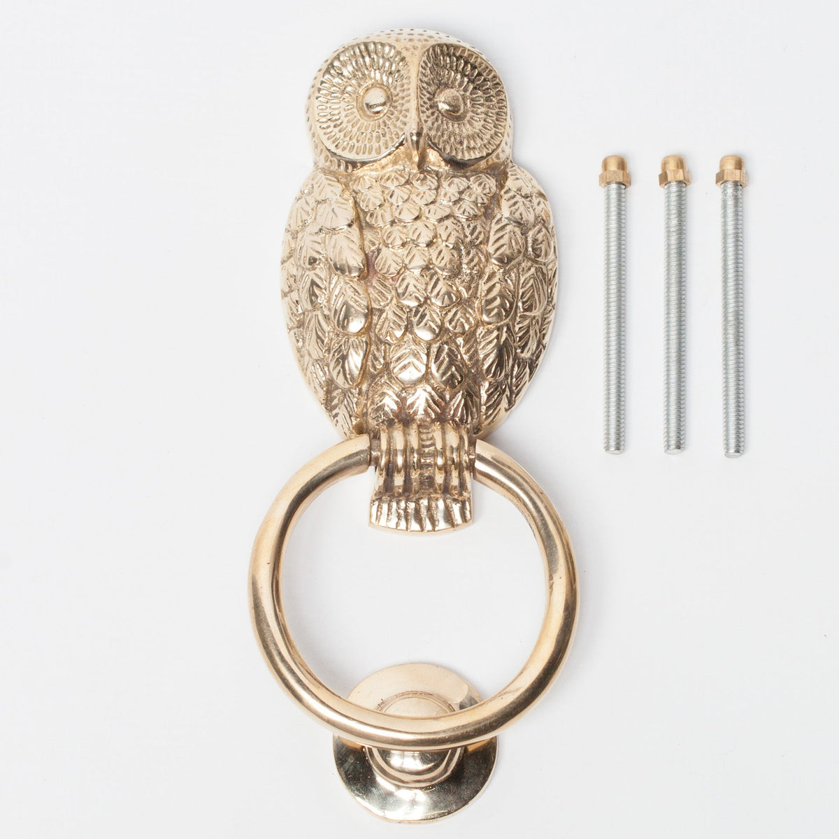 Polished Brass Owl Door Knocker Door knocker CasaFenix