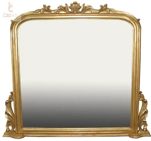 Overmantle Mirror Over Mantle Mirror Solid Mahogany - CasaFenix