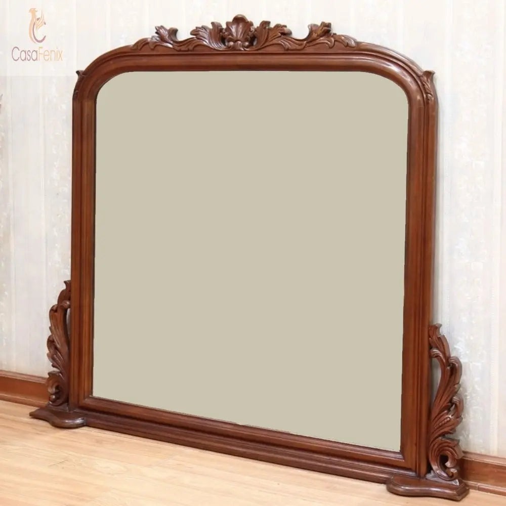 Overmantle Mirror Over Mantle Mirror Solid Mahogany - CasaFenix