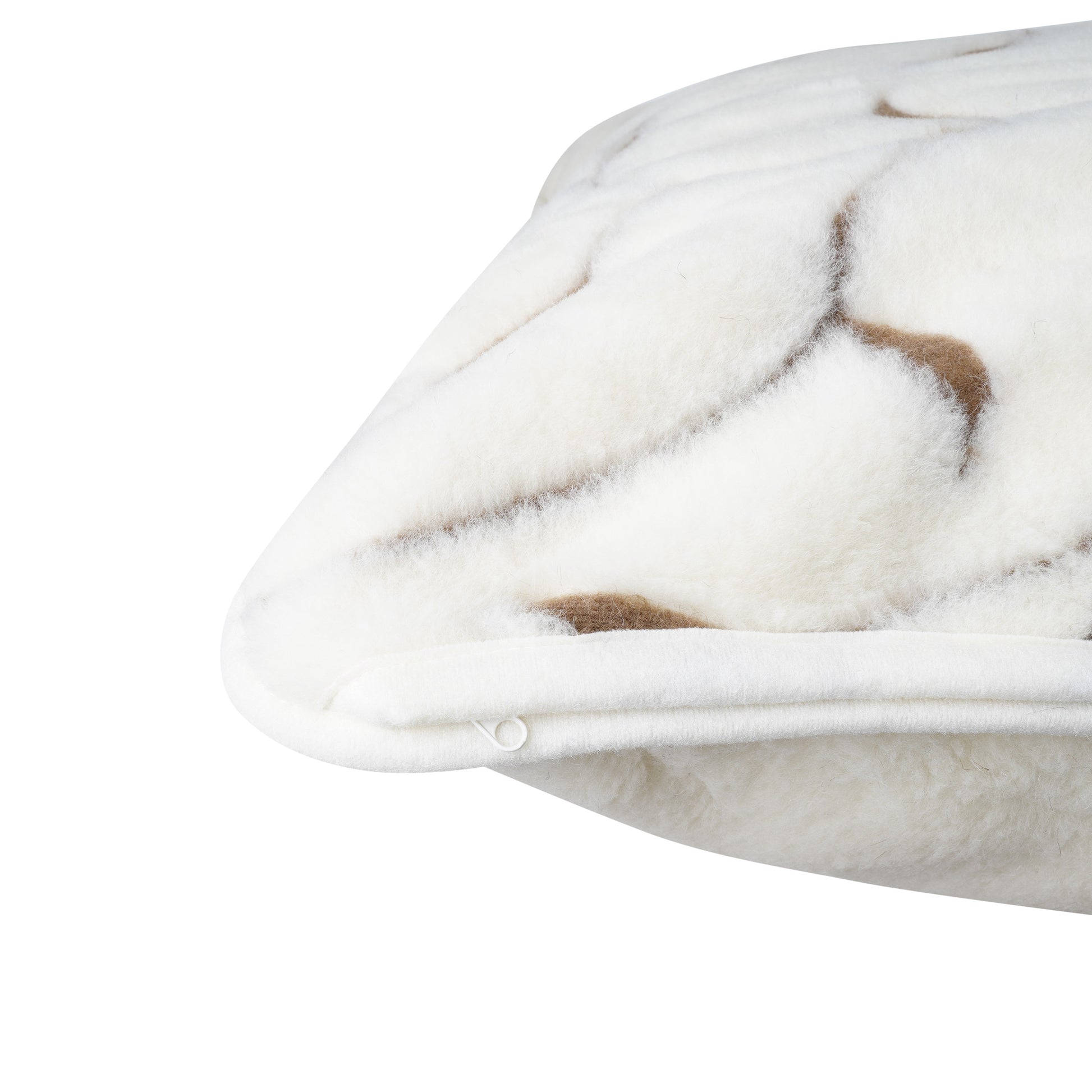 100% Merino Wool Pillow - Leaf Pattern Cream / White - CasaFenix