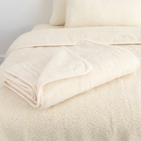 100% Merino Wool Blanket - 130 x 170cm Natural - CasaFenix