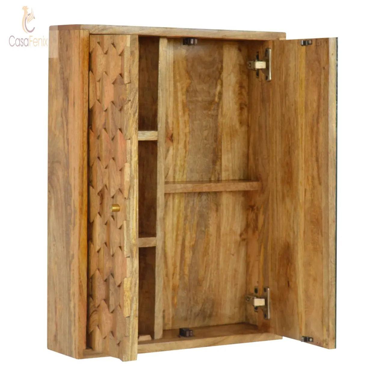 Pineapple Carved Sliding Wall Mirror Cabinet - CasaFenix