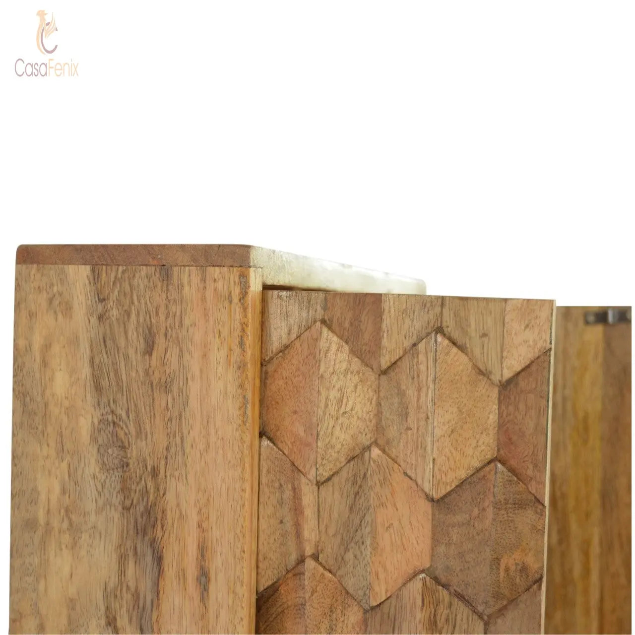 Pineapple Carved Sliding Wall Mirror Cabinet - CasaFenix