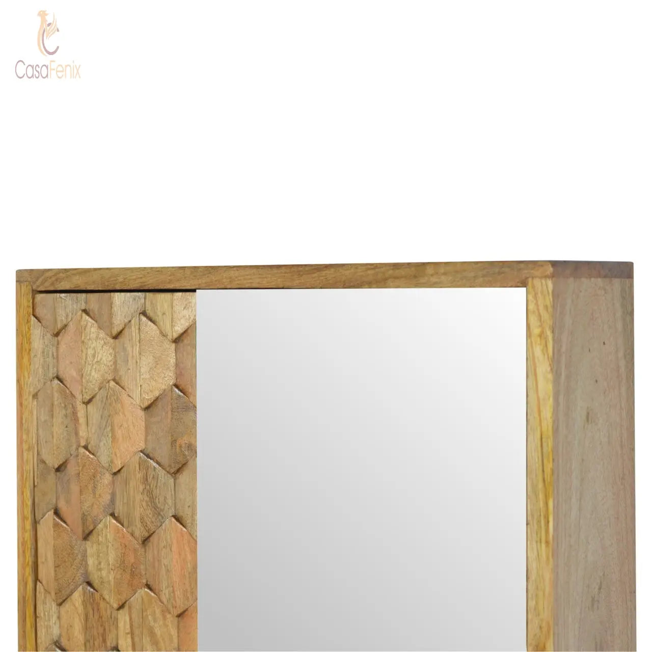 Pineapple Carved Sliding Wall Mirror Cabinet - CasaFenix