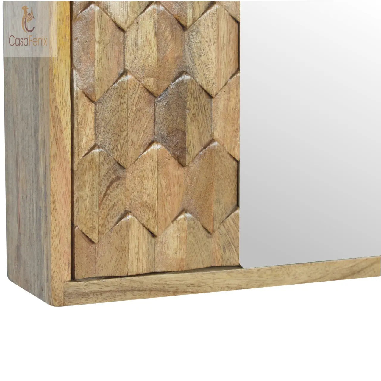 Pineapple Carved Sliding Wall Mirror Cabinet - CasaFenix