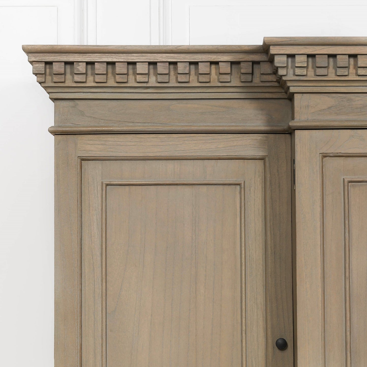 Large Wooden Triple Breakfront TV Cabinet made with White Cedar Wood Display Cabinet CasaFenix