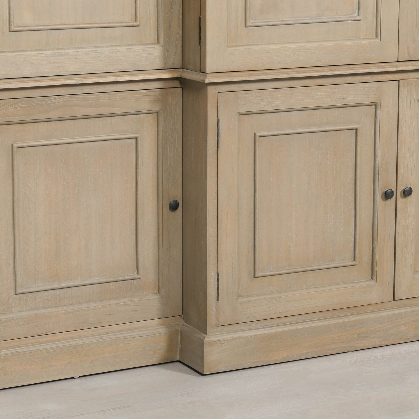 Large Wooden Triple Breakfront TV Cabinet made with White Cedar Wood Display Cabinet CasaFenix
