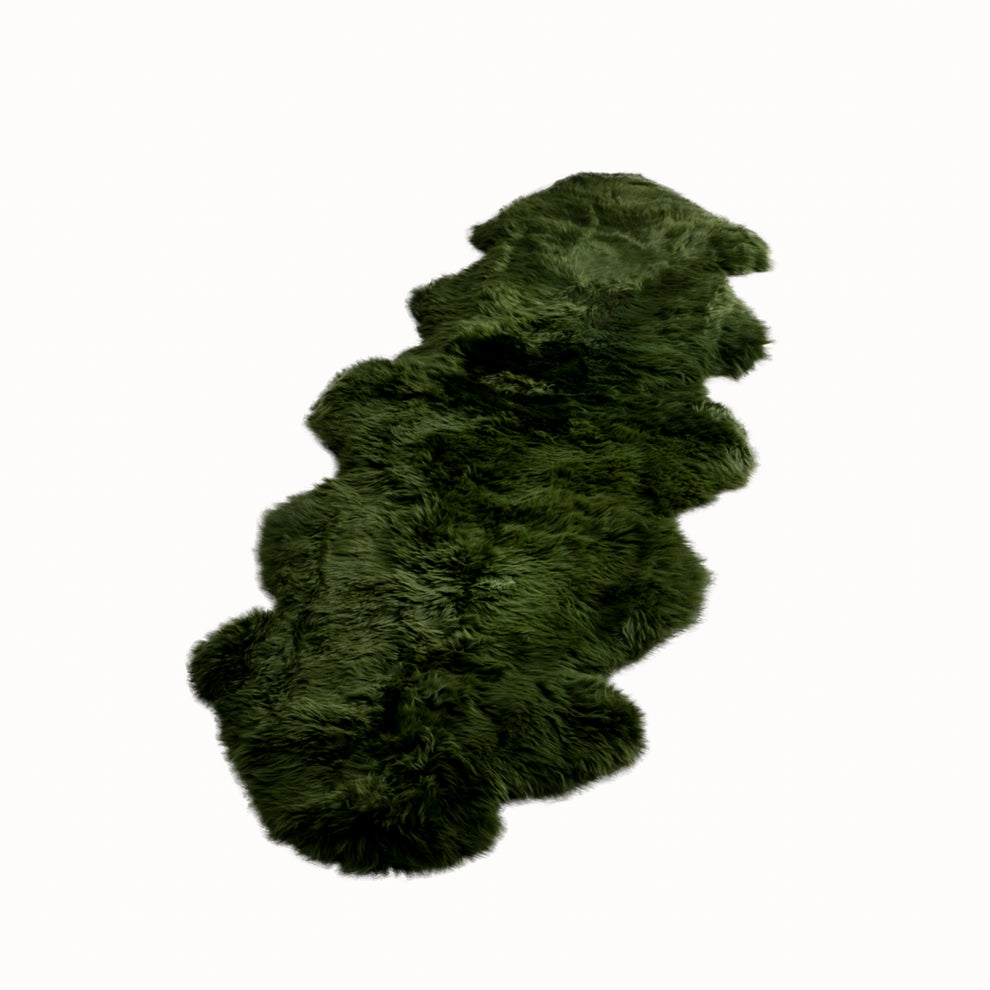 Double Olive Green Genuine Sheepskin Rug 240 x 60cm CasaFenix