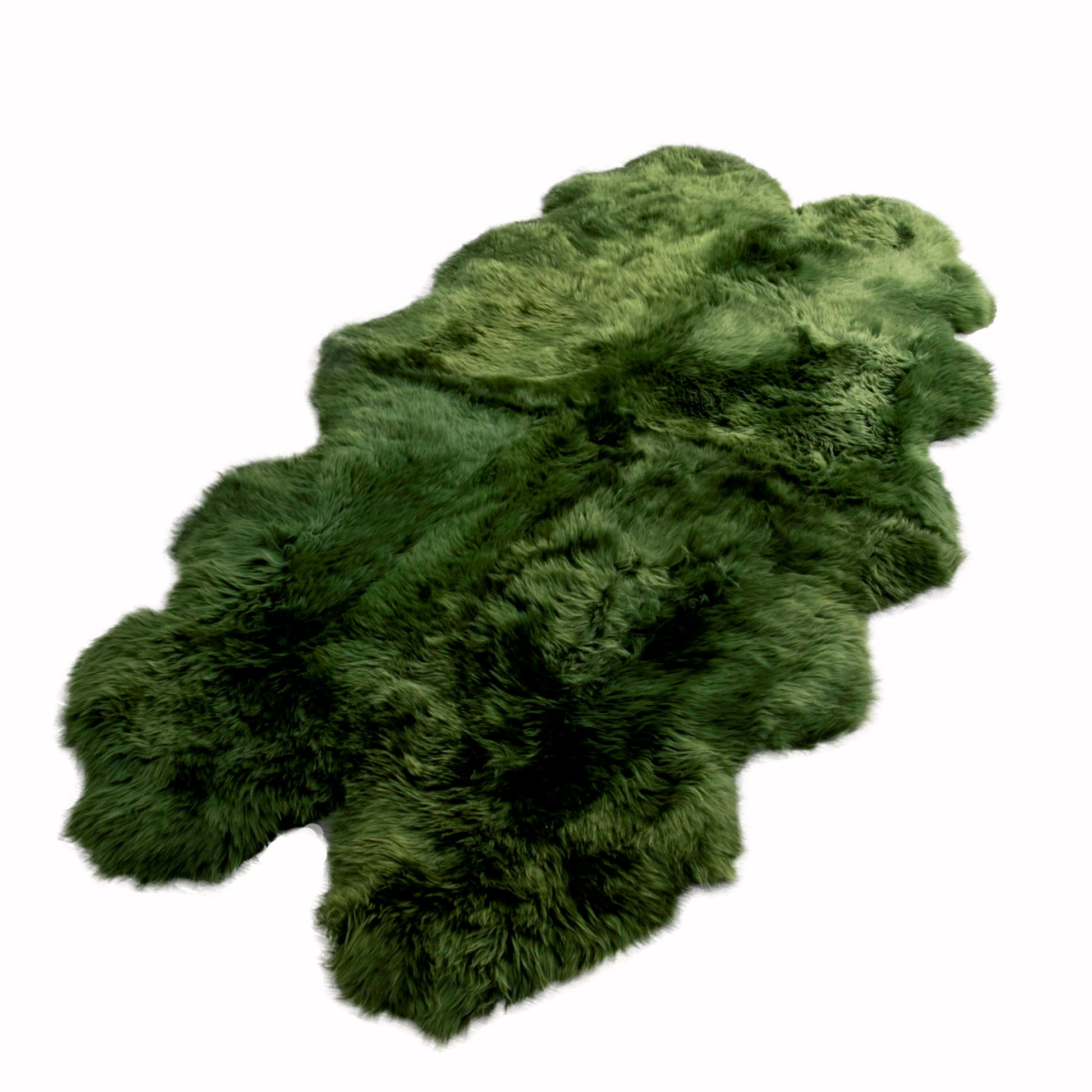 Quad Olive Green Genuine Sheepskin Rug 240 x 120cm - CasaFenix