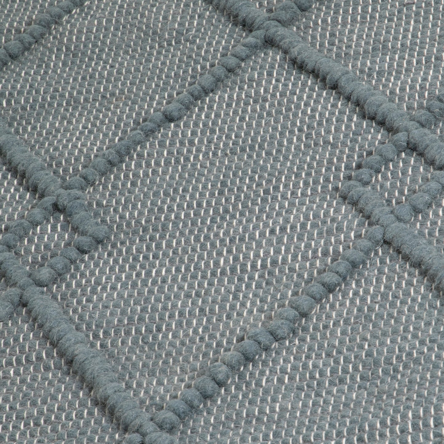 Grey Diamond Pattern Runner Wool Rug (60 x 230cm) Rugs CasaFenix