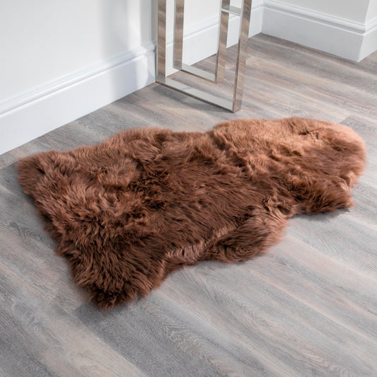 Taupe Sheepskin Rug XXL 120 x 60cm 1.5kg - CasaFenix