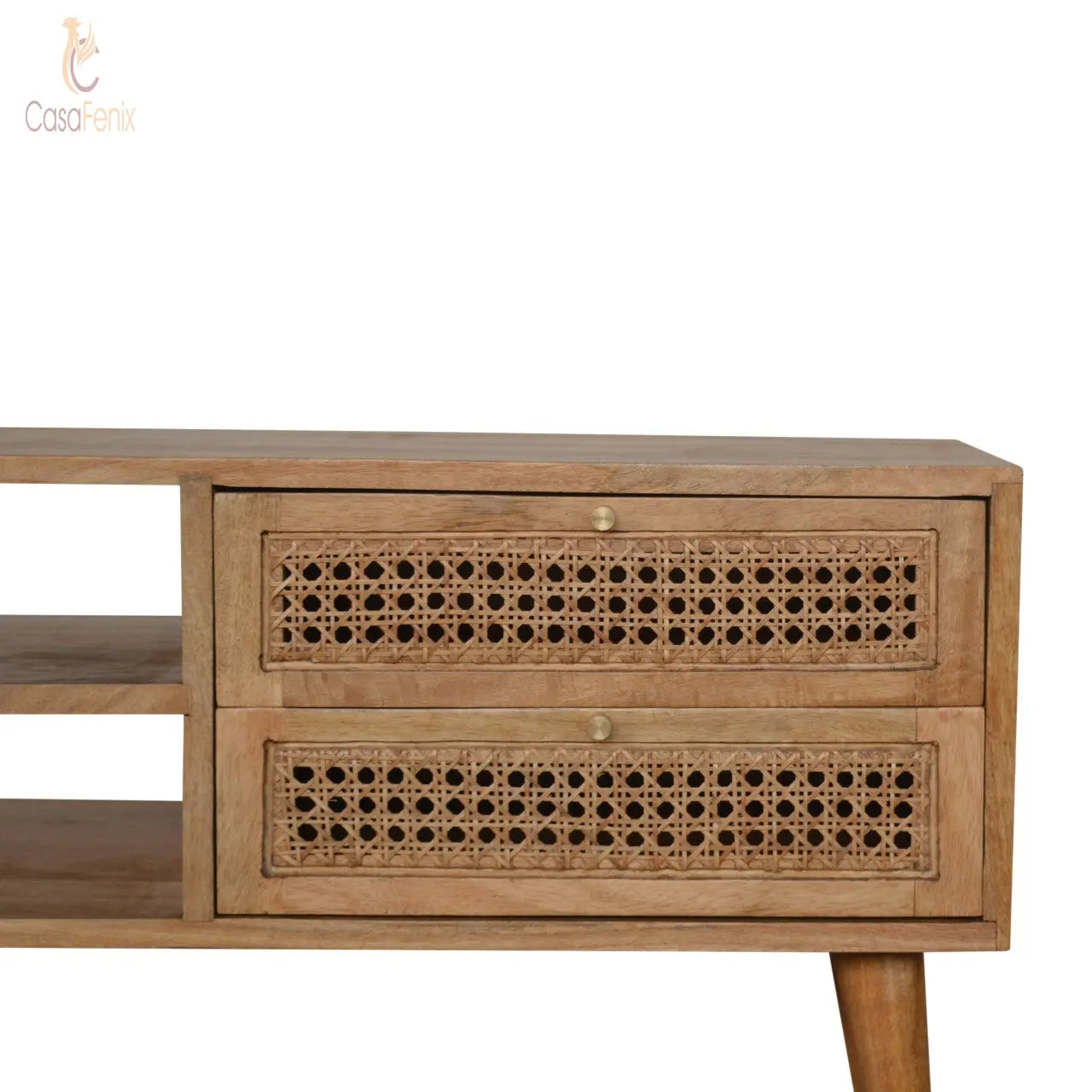 Rattan Media Unit 2 Drawer TV Stand - CasaFenix