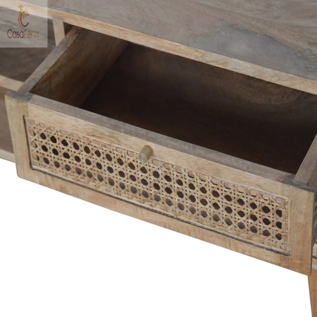 Rattan Media Unit 2 Drawer TV Stand - CasaFenix