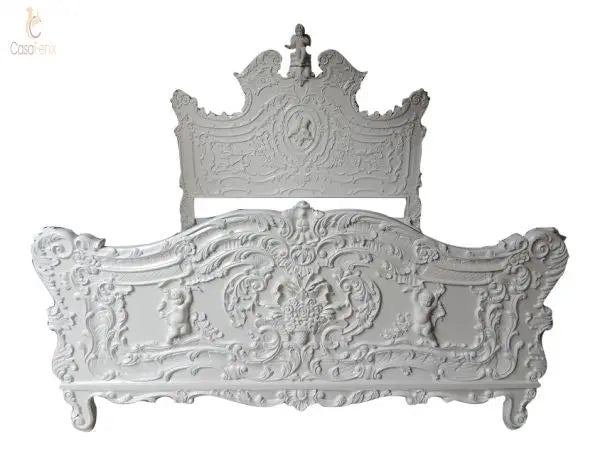 Reproduction of a Unique Carved Cherub bed in Solid Mahogany CasaFenix