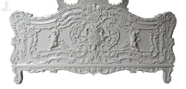 Reproduction of a Unique Carved Cherub bed in Solid Mahogany CasaFenix