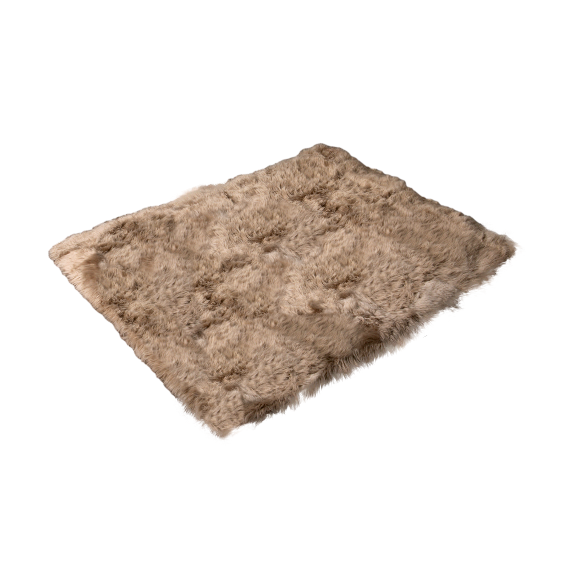Light Brown Rectangle Sheepskin Rug - 130 x 150cm - CasaFenix