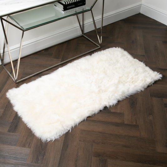 Natural Rectangle Sheepskin Rug - 70 x 140cm - CasaFenix