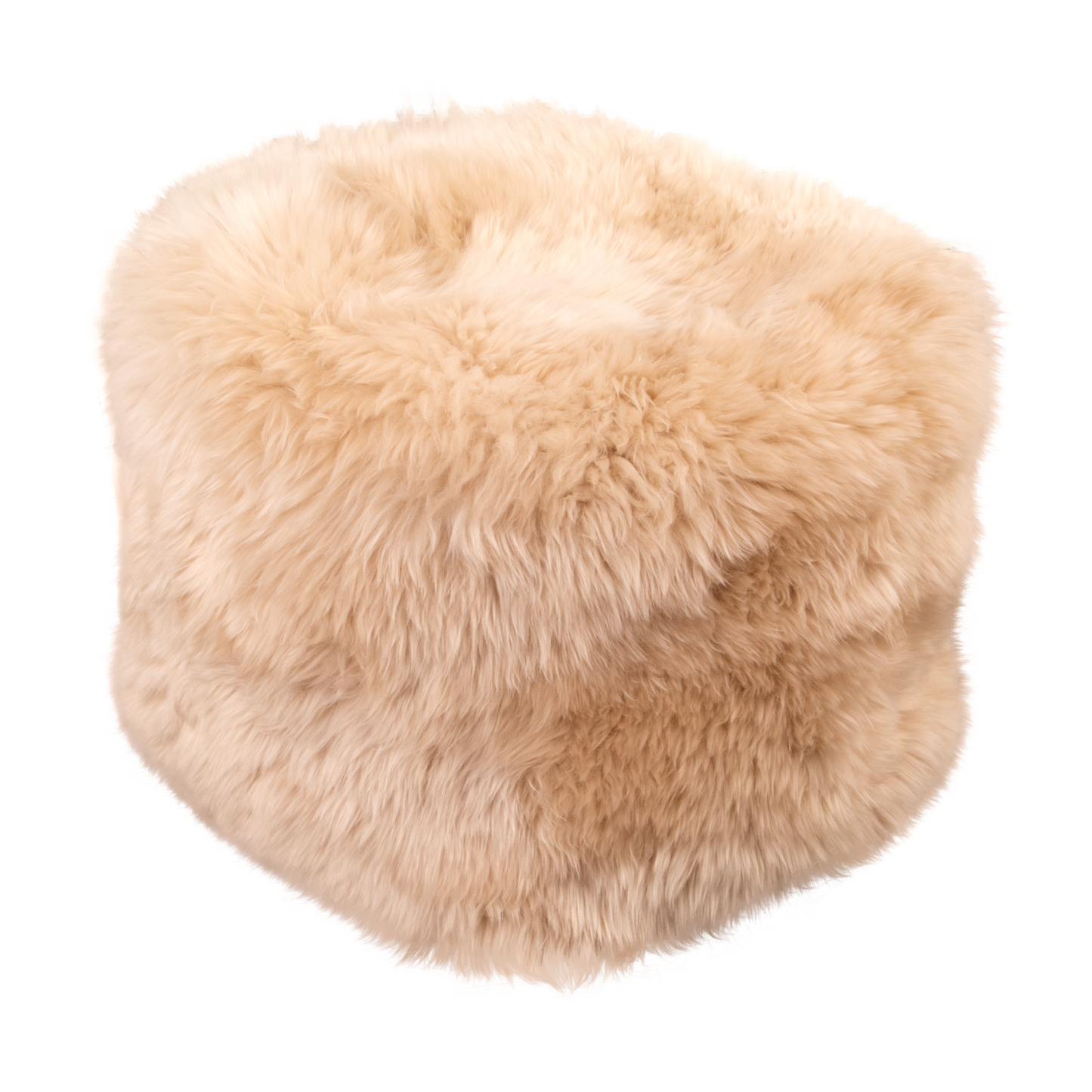 Beige Sheepskin Square Pouf Foot Stool 40x40x40cm - CasaFenix