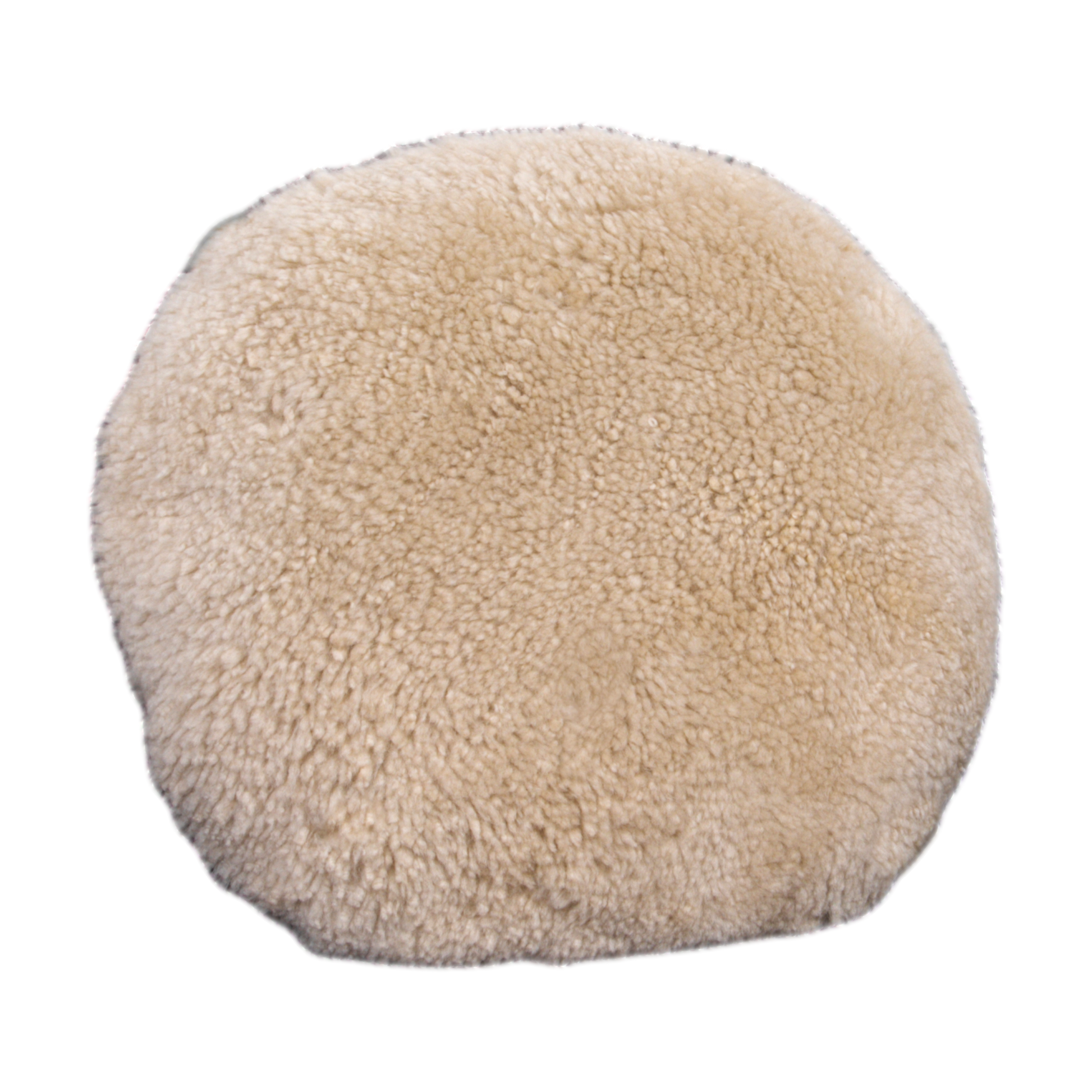 Cream Short Pile Sheepskin Cushion Diameter 40cm - CasaFenix