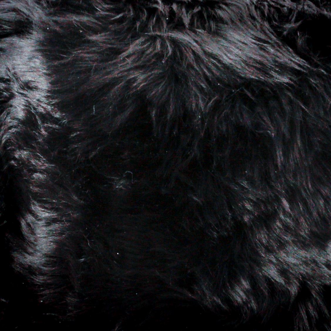 Black Metal Sheepskin Stool 36cm Diameter 4.5kg - CasaFenix