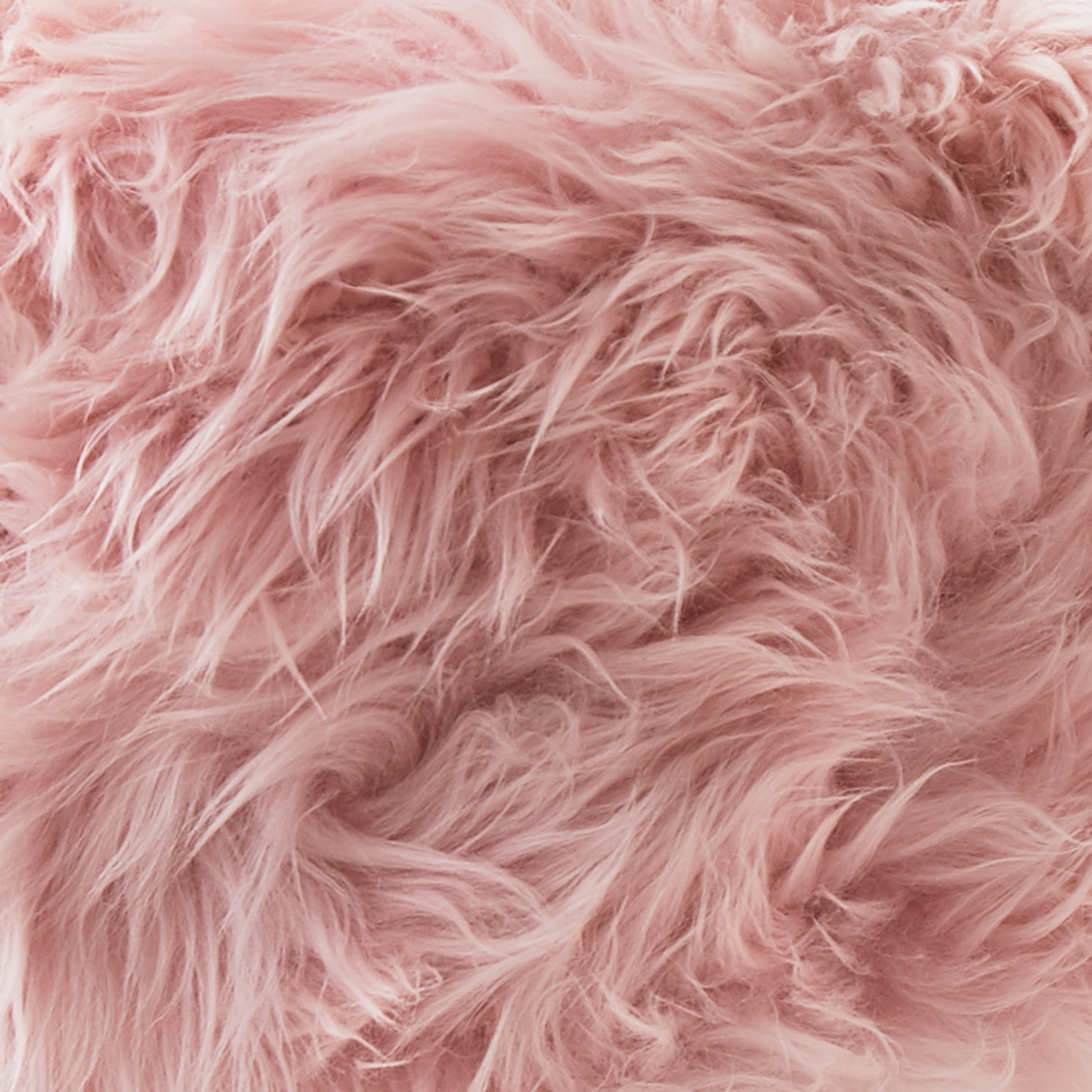 Blush Pink Genuine 4.5kg Sheepskin Wood Leg Stool - Woodstain - CasaFenix
