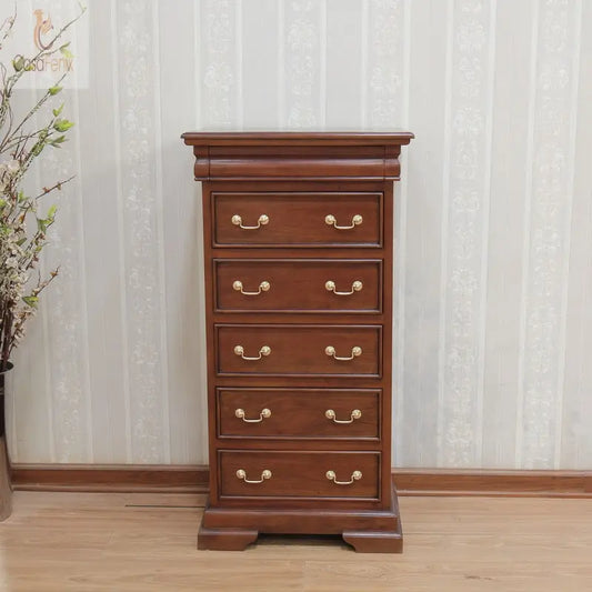 Sleigh Chest of 5 Drawers + 1 Hidden Solid Mahogany Wellington Chest Bedroom Storage CasaFenix