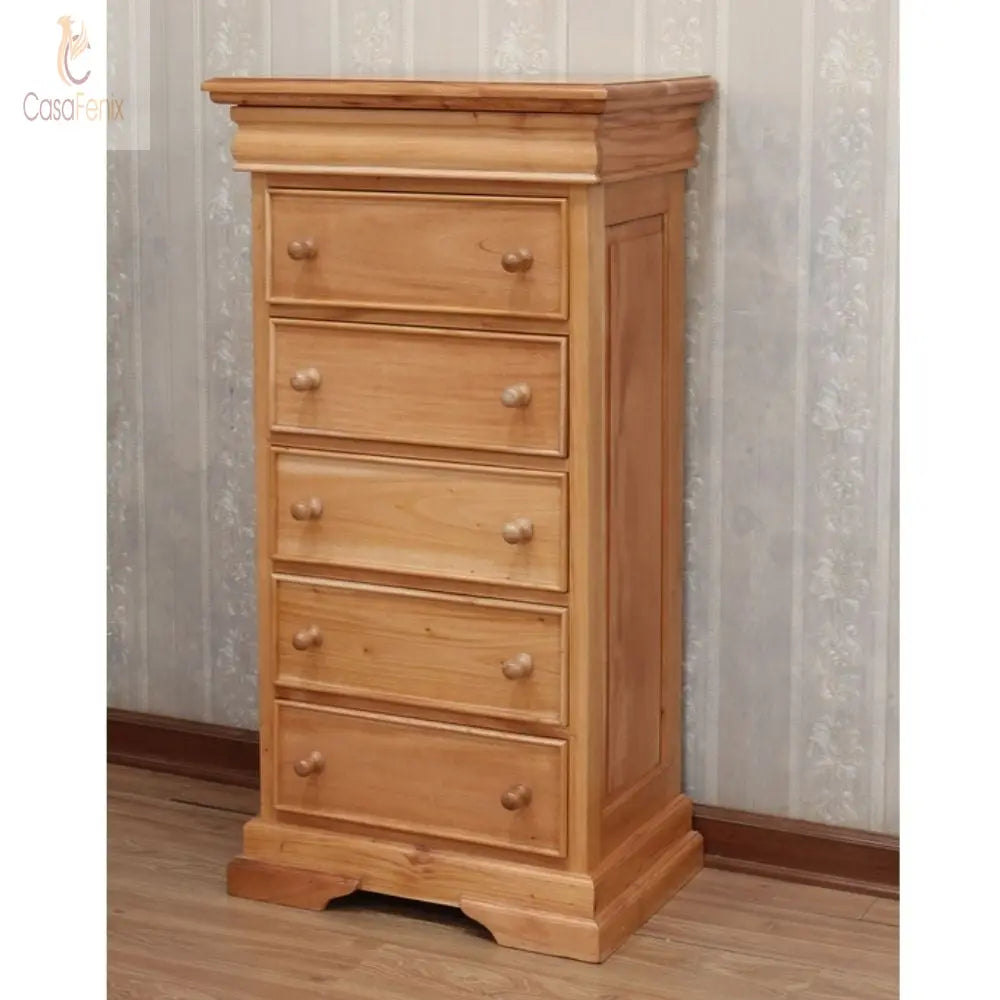 Sleigh Chest of 6 Drawers - 1 Hidden Solid Mahogany Wellington Chest Bedroom Storage CasaFenix