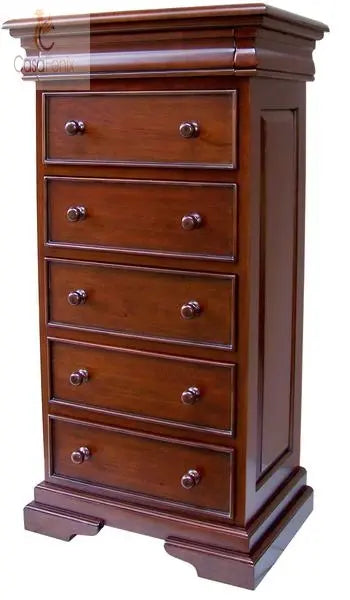 Sleigh Chest of 6 Drawers - 1 Hidden Solid Mahogany Wellington Chest Bedroom Storage CasaFenix